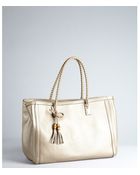 Gucci Warm Gold Leather Bella Braided Handle Tote - Lyst