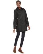 Jones New York Hooded Button Front Lightweight Raincoat - Lyst