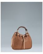 Miu Miu Stone Leather Belted Convertible Shoulder Bag - Lyst