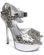 Sergio Rossi Metallic Laser Cut Platform Sandals - Lyst