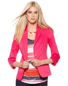 Vince Camuto V Neck Three Quarter Buttoned Fitted Blazer - Lyst