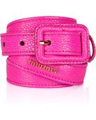 Miu Miu Stringrayeffect Leather Skinny Belt - Lyst