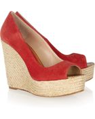 Paloma Barceló Mallorca Suede Espadrille Wedges - Lyst