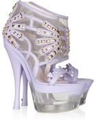 Versace Studded Leather and Lucite Platform Sandals - Lyst