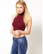 ASOS Collection Asos Crop Top with Polo Neck - Lyst