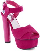 ModCloth Just Got Heel in Fuchsia - Lyst