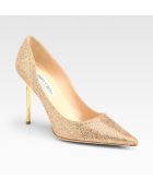 Jimmy Choo Abel Glittercoated Leather Pumps - Lyst