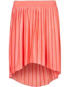 Topshop Pleated Dip Hem Skirt - Lyst