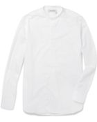 Saint Laurent Contrast Grandadcollar Cotton Shirt - Lyst