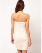 Asos Asos Bandeau Dress in Lace - Lyst