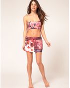 Asos Asos Palm Print Board Skirt - Lyst