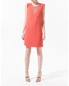 Zara Sheer Dress with Contrast - Lyst