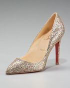 Christian Louboutin Pigalle Glittered Pointed-toe Pump - Lyst