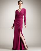 Elie Saab Long-Sleeve Jersey Gown - Lyst
