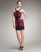 Hervé Léger Printed Halter Dress, Fuchsia - Lyst