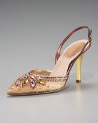 Rene Caovilla Jeweled Slingback Pump, Mid-heel - Lyst