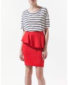 Zara Striped Tshirt with Back Opening - Lyst