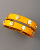 Tory Burch Logo-studded Bracelet - Lyst
