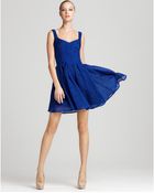 Zac Posen Dress V Neck Pleated Dress - Lyst
