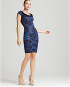 Zac Posen Dress Cap Sleeve Floral Printed - Lyst