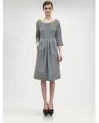 Jil Sander Wool Houndstooth Dress - Lyst