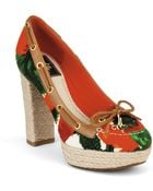 Milly For Sperry Topsider Printed Platforms - Lyst