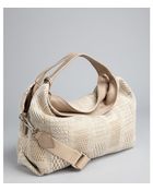 Furla Taupe Woven Elisabeth Convertible Tote - Lyst