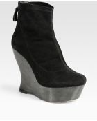 Alice + Olivia Suede Wedge Ankle Boots - Lyst
