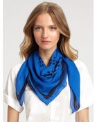 Tory Burch Dot Pattern Signature Logo Scarf - Lyst