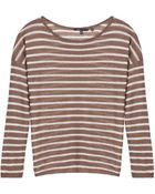 Vince Stripe Linen Sweater - Lyst