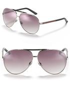 Gucci Logo Bar Aviator Sunglasses - Lyst