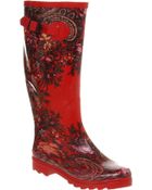 Office Nutty Knee Welly Red Floralpais - Lyst