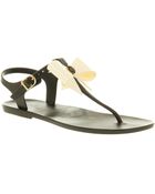 Ted Baker Aster Bow Sandal Blackcream Pvc - Lyst