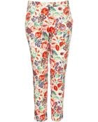 Topshop Coord Rose Print Cigarette Trousers - Lyst