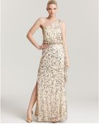 Aidan Mattox Sequin Gown One Shoulder - Lyst
