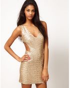 Tfnc Tfnc Sequin Dress with Cut Outs - Lyst