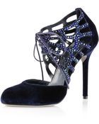 Sergio Rossi Notte Crystal Velvet Pump - Lyst