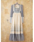 Free People Vintage Blue and White Gunne Sax Dress - Lyst