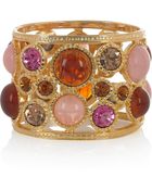 Kenneth Jay Lane 22karat Goldplated Crystal Cuff - Lyst