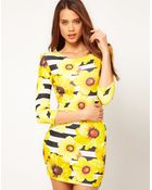 John Zack Sunflower Stripe Long Sleeve Dress - Lyst