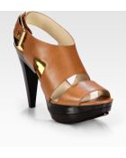 MICHAEL Michael Kors Carla Leather Platform Sandals - Lyst