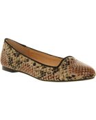 Office Mammal Slip On Nude Snake Print Loafers - Lyst
