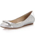 Vera Wang Lavender Louisa Ballerina Flat Silver - Lyst