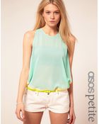 ASOS Collection Colour Block Sheer Top - Lyst