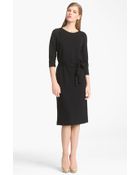 Jil Sander Belted Jersey Dress - Lyst