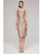 Oscar de la Renta Metallic Jacquard Dress - Lyst