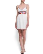 Mango Embroidered Cotton Dress - Lyst