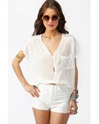 Nasty Gal Crochet Pocket Tee - Lyst