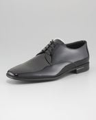 Prada Patent Leather Laceup Shoe - Lyst