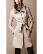 Burberry Belted Collar Wool Coat - Lyst